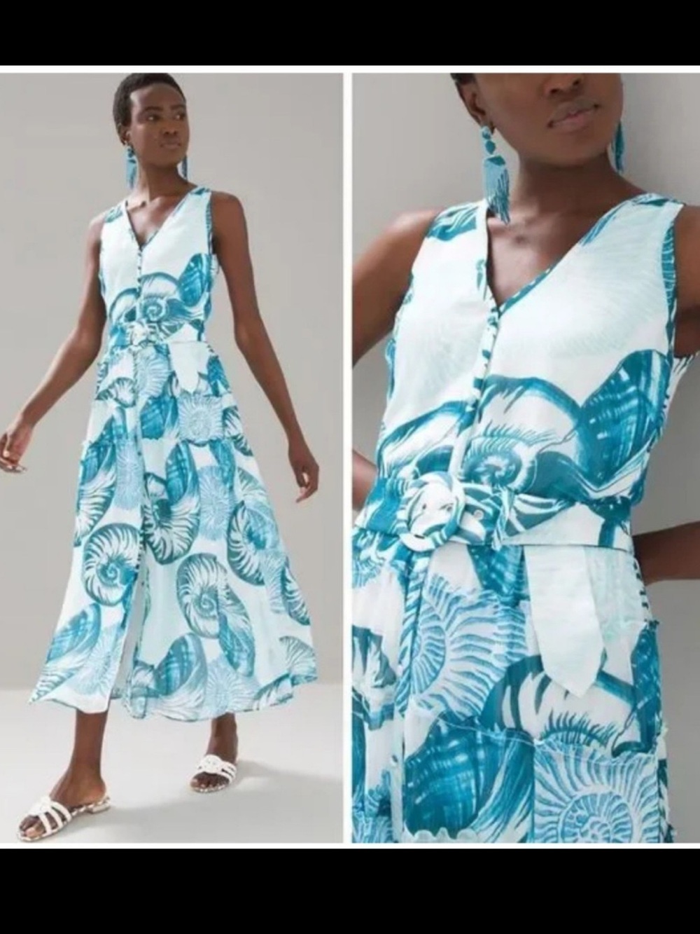 WHBM Shell Tiered Midi Dress